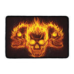 Three Flaming Skull Print Kitchen Mat