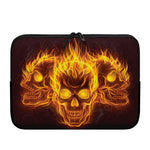 Three Flaming Skull Print Laptop Sleeve
