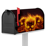Three Flaming Skull Print Mailbox Cover
