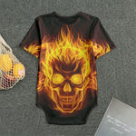 Three Flaming Skull Print Men's Bodysuit