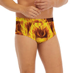 Three Flaming Skull Print Men's Briefs