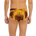Three Flaming Skull Print Men's Briefs