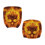 Three Flaming Skull Print Office Chair Cover