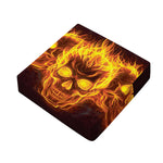 Three Flaming Skull Print Outdoor Seat Cushion Cover