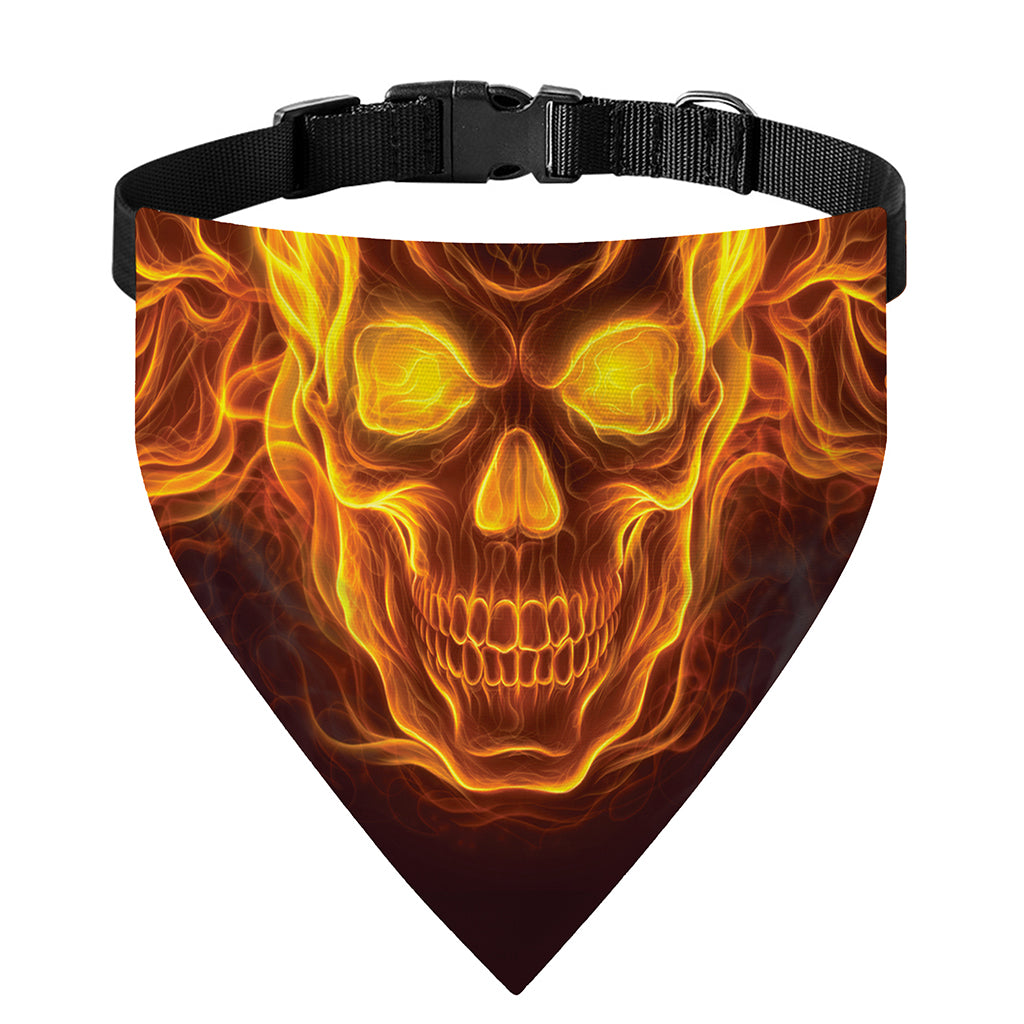 Three Flaming Skull Print Over The Collar Dog Bandana