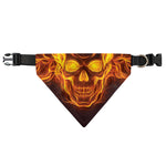 Three Flaming Skull Print Over The Collar Dog Bandana