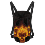 Three Flaming Skull Print Pet Carrier Backpack