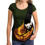 Three Flaming Skull Print Pet Sling Carrier