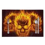 Three Flaming Skull Print Placemat