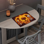 Three Flaming Skull Print Placemat