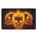 Three Flaming Skull Print Polyester Doormat