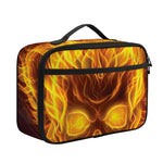 Three Flaming Skull Print Portable Lunch Bag