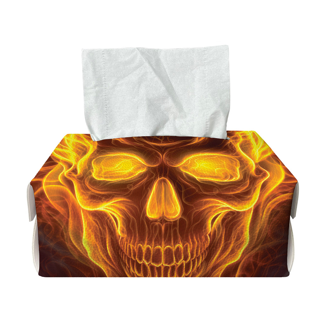 Three Flaming Skull Print Rectangle Tissue Box Cover