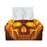 Three Flaming Skull Print Rectangle Tissue Box Cover