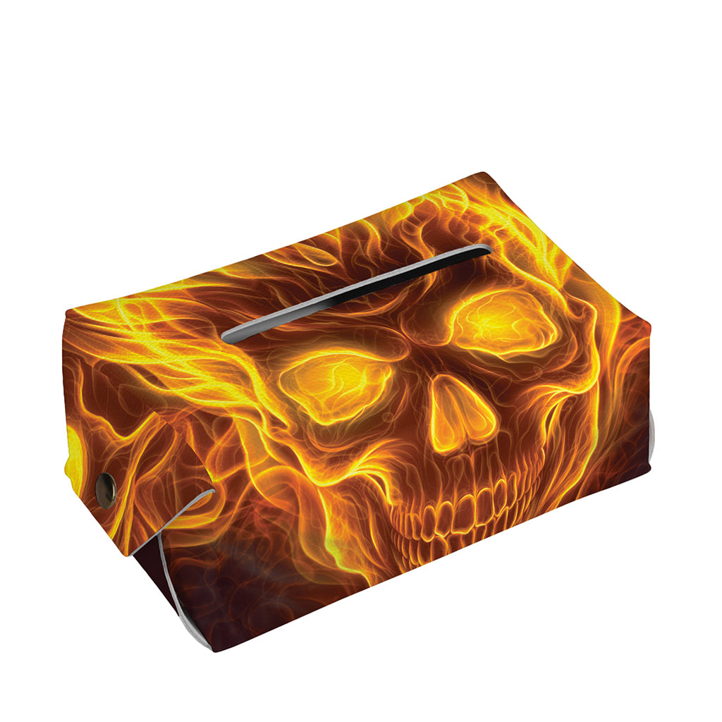 Three Flaming Skull Print Rectangle Tissue Box Cover