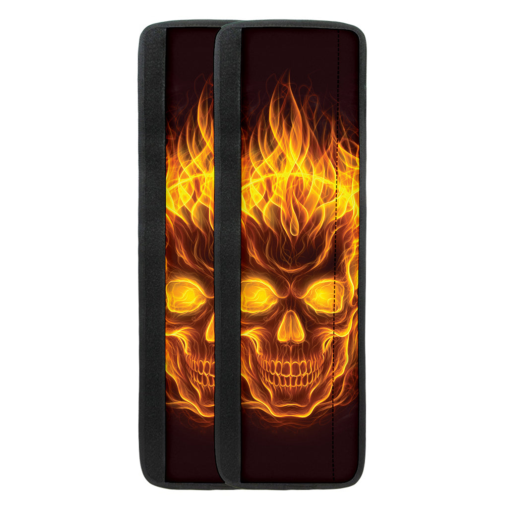 Three Flaming Skull Print Refrigerator Handle Covers