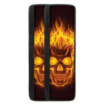 Three Flaming Skull Print Refrigerator Handle Covers