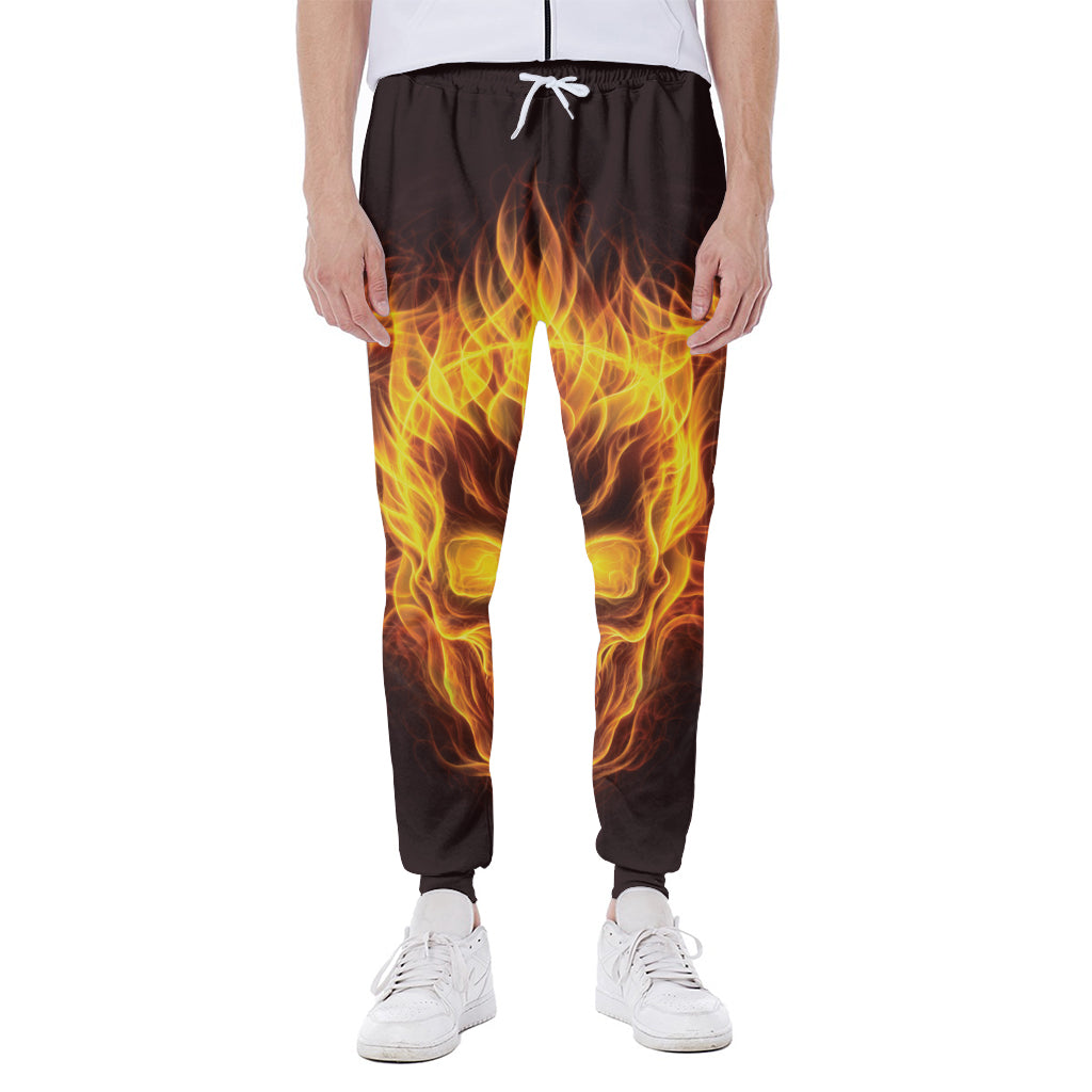 Three Flaming Skull Print Scuba Joggers