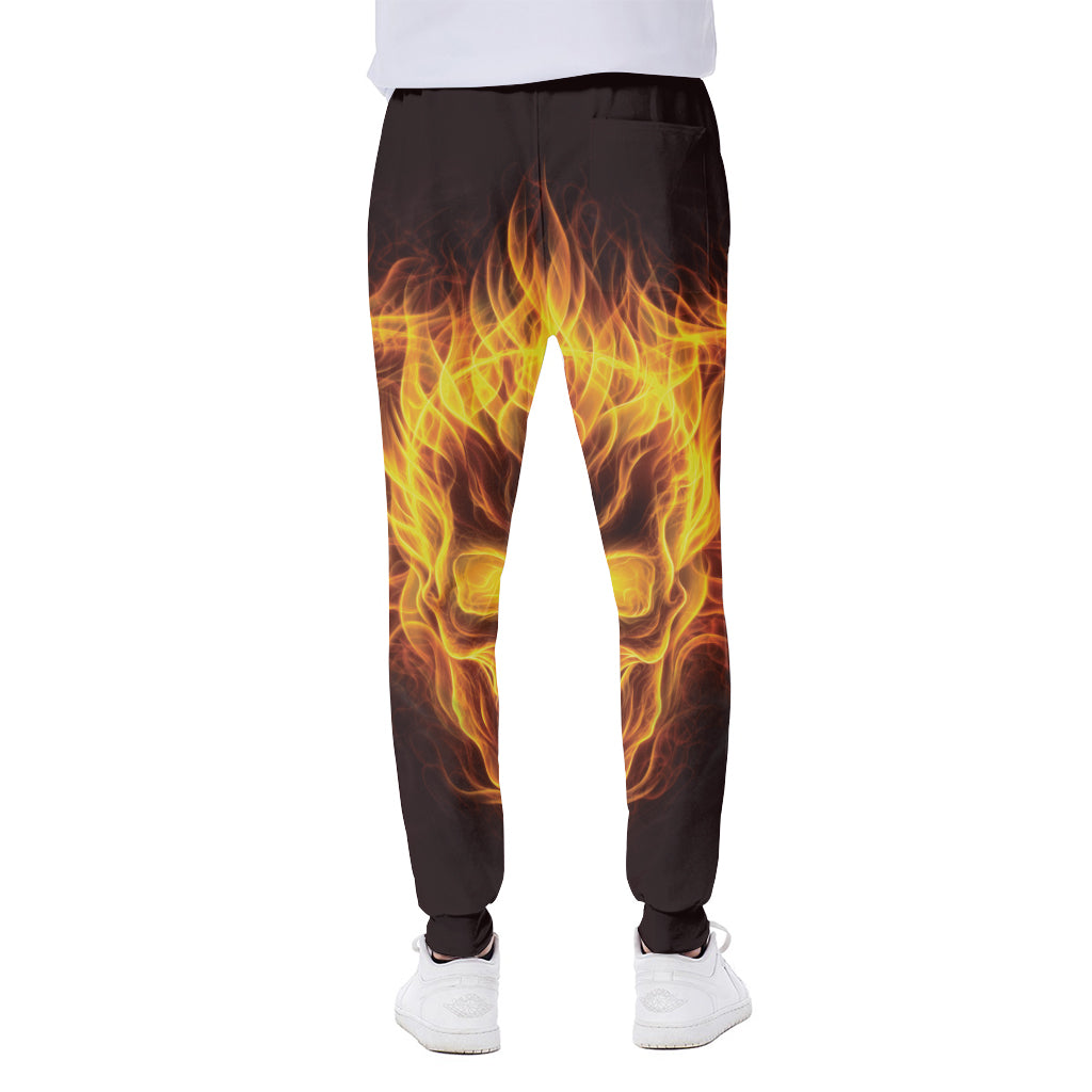 Three Flaming Skull Print Scuba Joggers