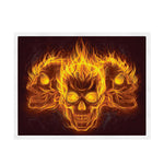 Three Flaming Skull Print Sherpa Blanket