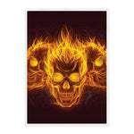Three Flaming Skull Print Sherpa Blanket