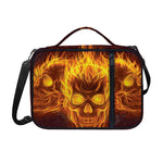 Three Flaming Skull Print Shoulder Strap Bible Bag