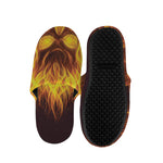 Three Flaming Skull Print Slippers