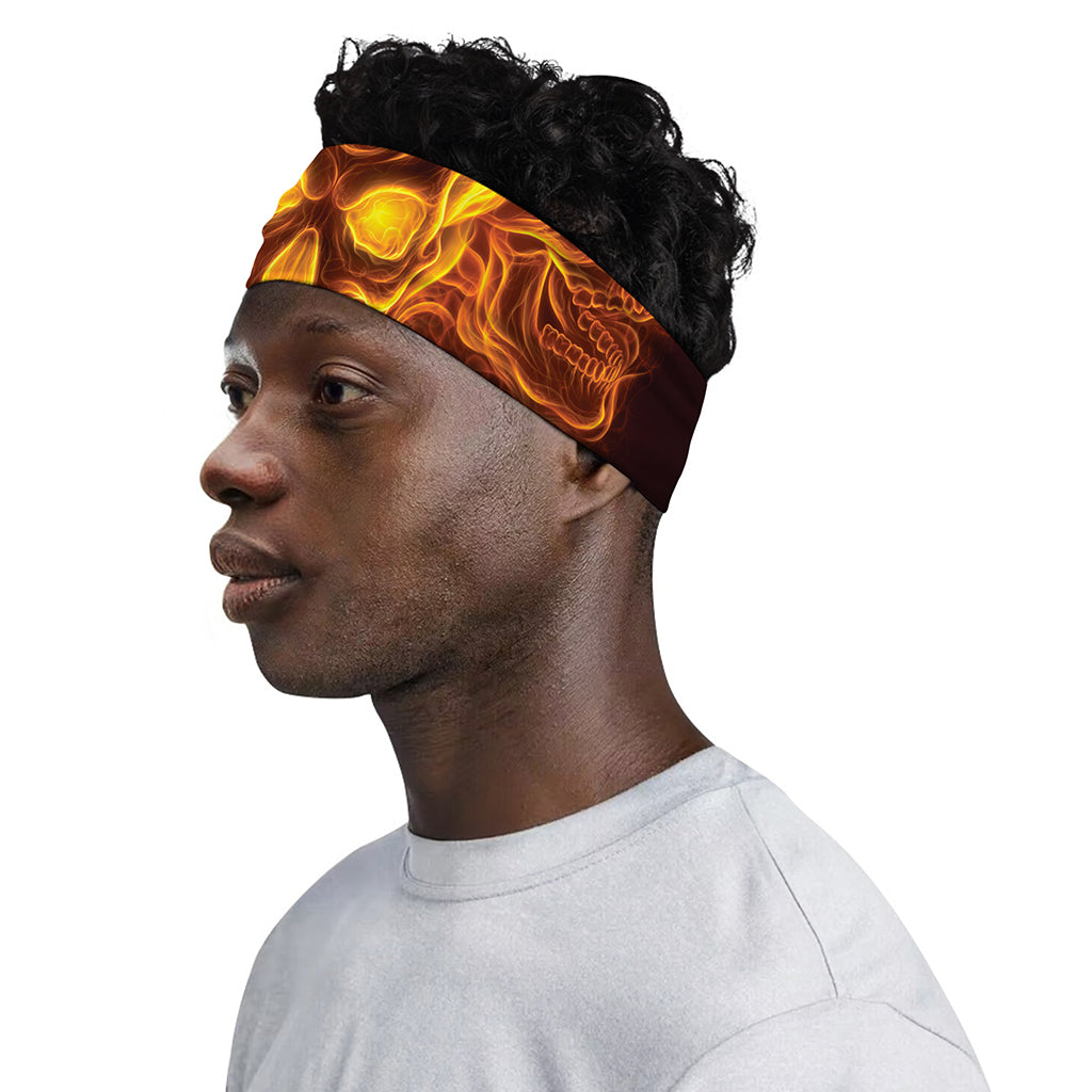Three Flaming Skull Print Sports Headband