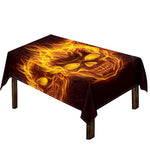 Three Flaming Skull Print Tablecloth