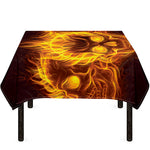 Three Flaming Skull Print Tablecloth