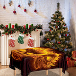 Three Flaming Skull Print Tablecloth