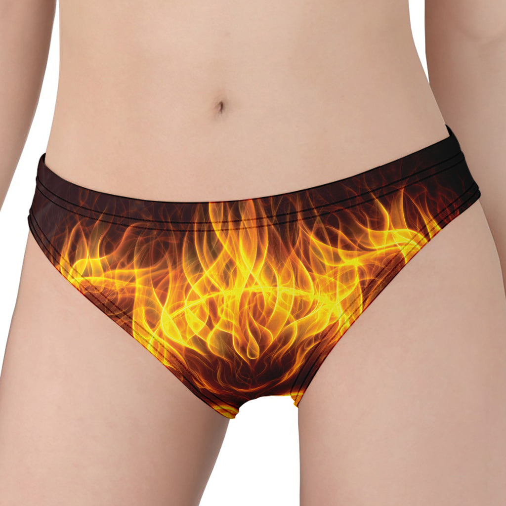 Three Flaming Skull Print Women's Panties