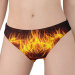 Three Flaming Skull Print Women's Panties
