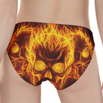 Three Flaming Skull Print Women's Panties