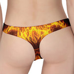 Three Flaming Skull Print Women's Thong