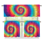 Tie Dye Print 3 Piece Kitchen Curtains