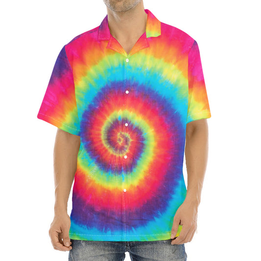 Tie Dye Print Aloha Shirt