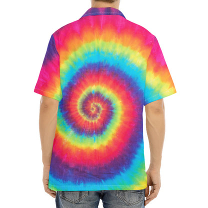 Tie Dye Print Aloha Shirt