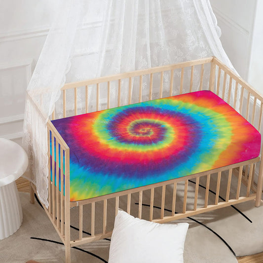 Tie Dye Print Baby Crib Sheet