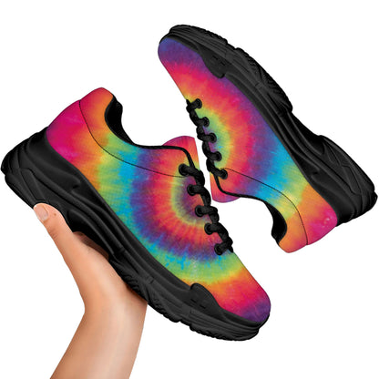 Tie Dye Print Black Chunky Shoes
