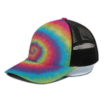 Tie Dye Print Black Mesh Trucker Cap