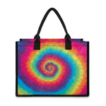 Tie Dye Print Canvas Tote Bag