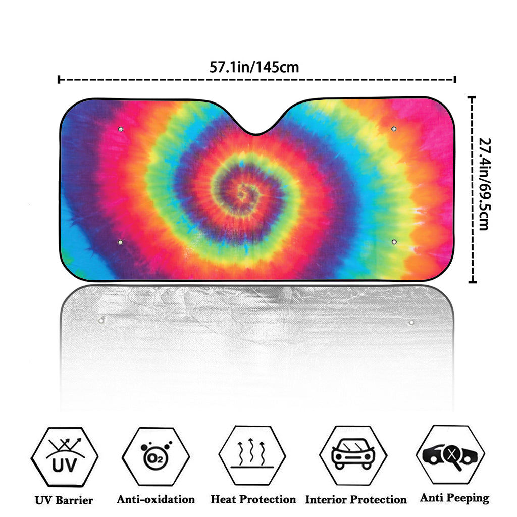 Tie Dye Print Car Windshield Sun Shade
