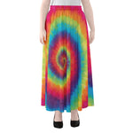 Tie Dye Print Chiffon Maxi Skirt