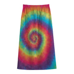 Tie Dye Print Cotton Front Slit Maxi Skirt