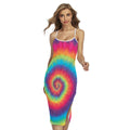 Tie Dye Print Cross Back Cami Dress
