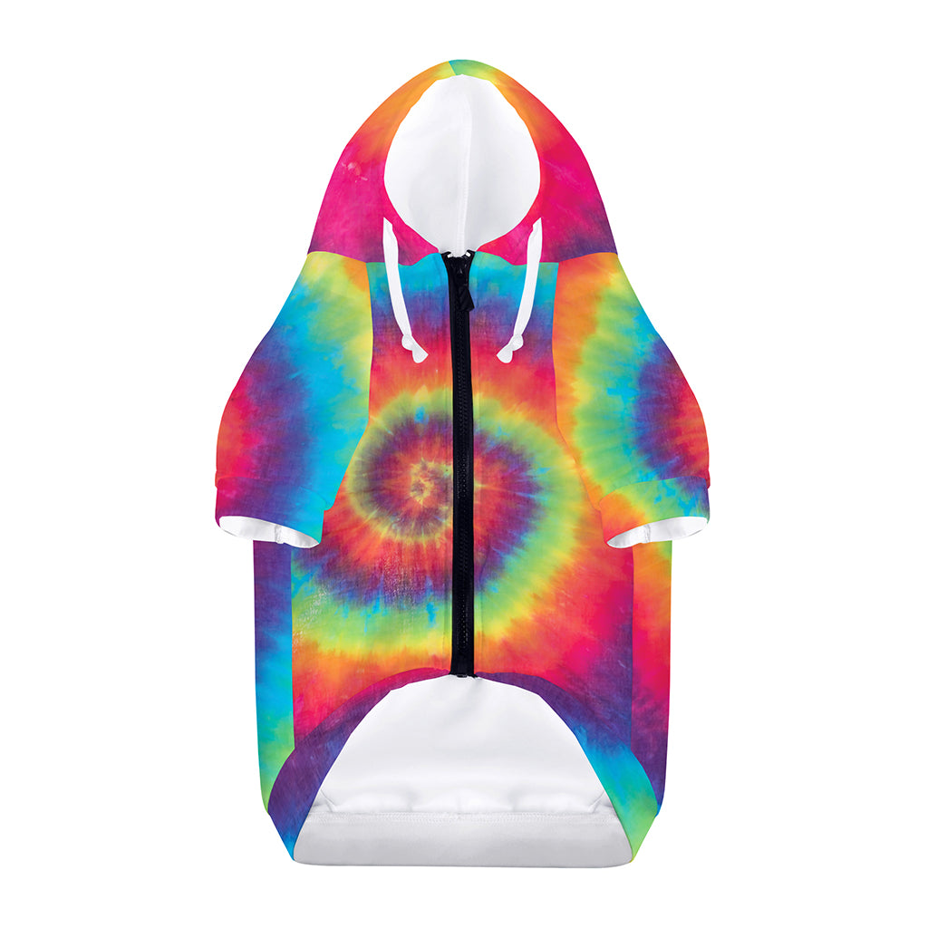 Tie Dye Print Dog Zip Up Hoodie