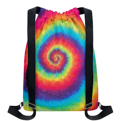 Tie Dye Print Drawstring Backpack