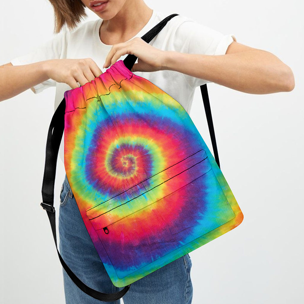 Tie Dye Print Drawstring Backpack
