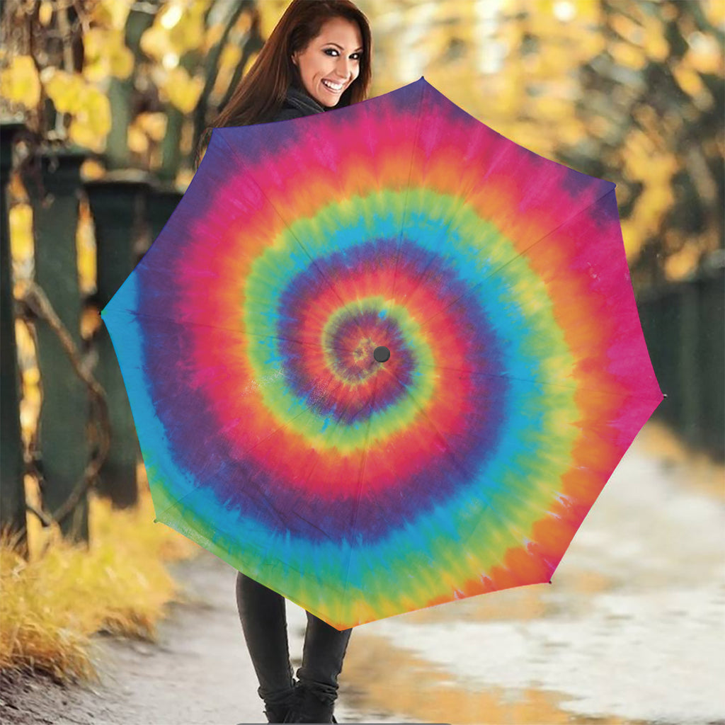 Tie Dye Print Foldable Umbrella